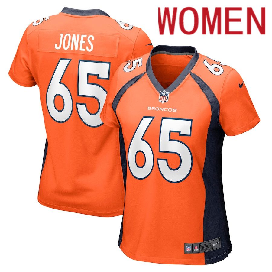 Women Denver Broncos #65 Brett Jones Nike Orange Nike Game NFL Jersey